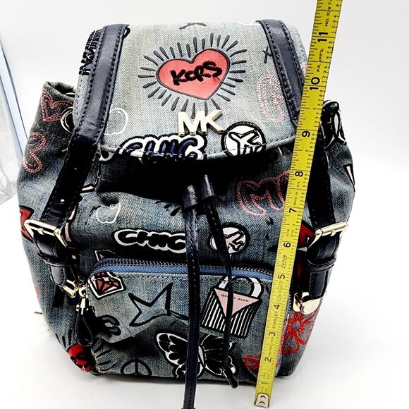 Michael Kors Navy Graphic Backpack - Picture 14 of 16